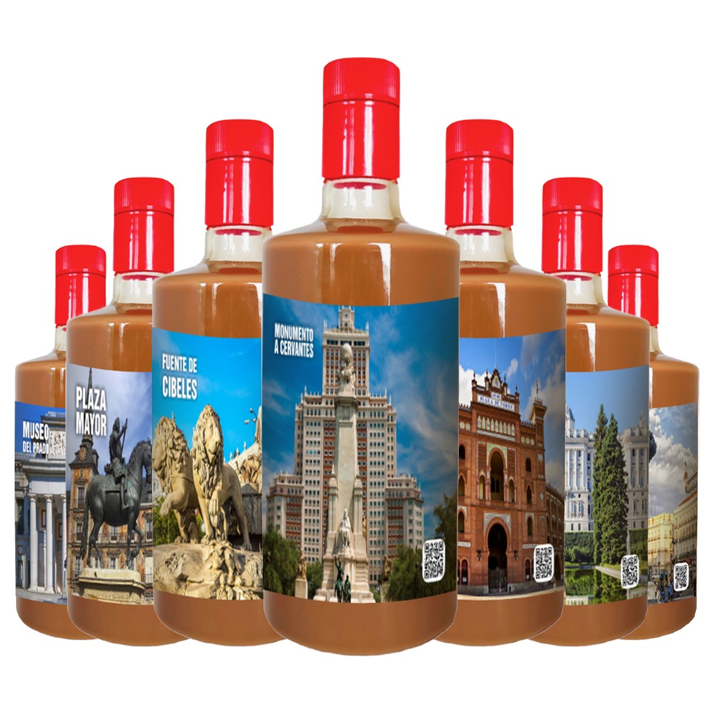 Pack de 6ud licores de chocolate con avellanas Turísticos