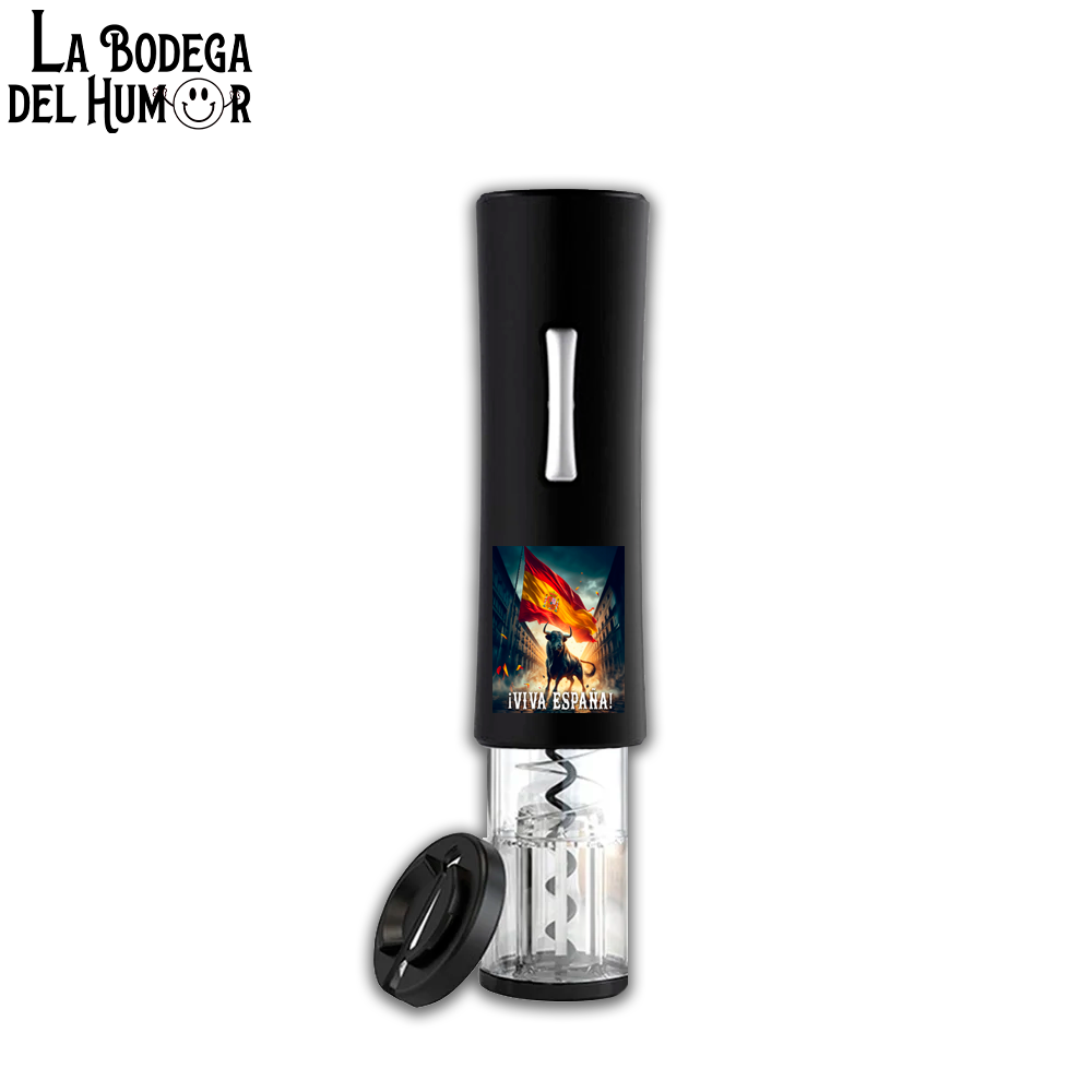 Sacacorchos Eléctrico Negro "Viva España Toro"