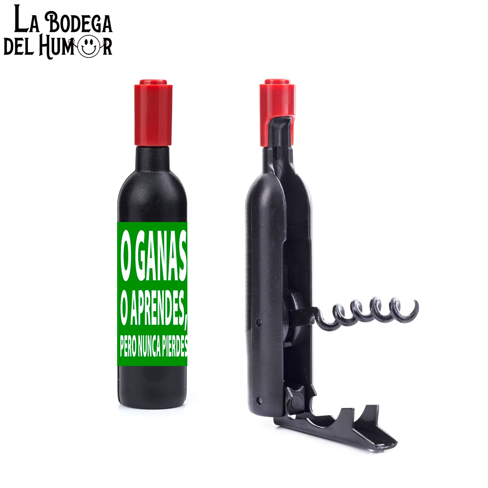 Sacacorchos Clásico "O ganas o aprendes, pero nunca pierdes"
