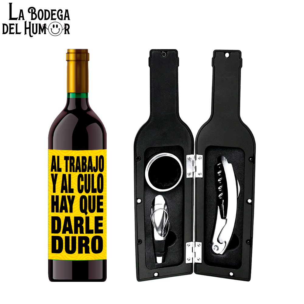 Kit Sacacorchos Premium "Al trabajo y al Culo"