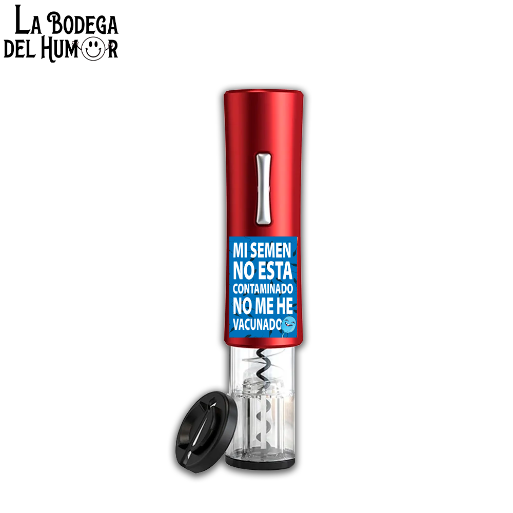 Sacacorchos Eléctrico Rojo "Mi semen no está contaminado"