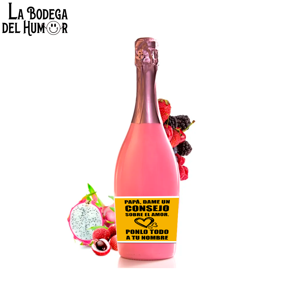 Botella de Champin "Papá, dame un consejo sobre el amor" 750ml